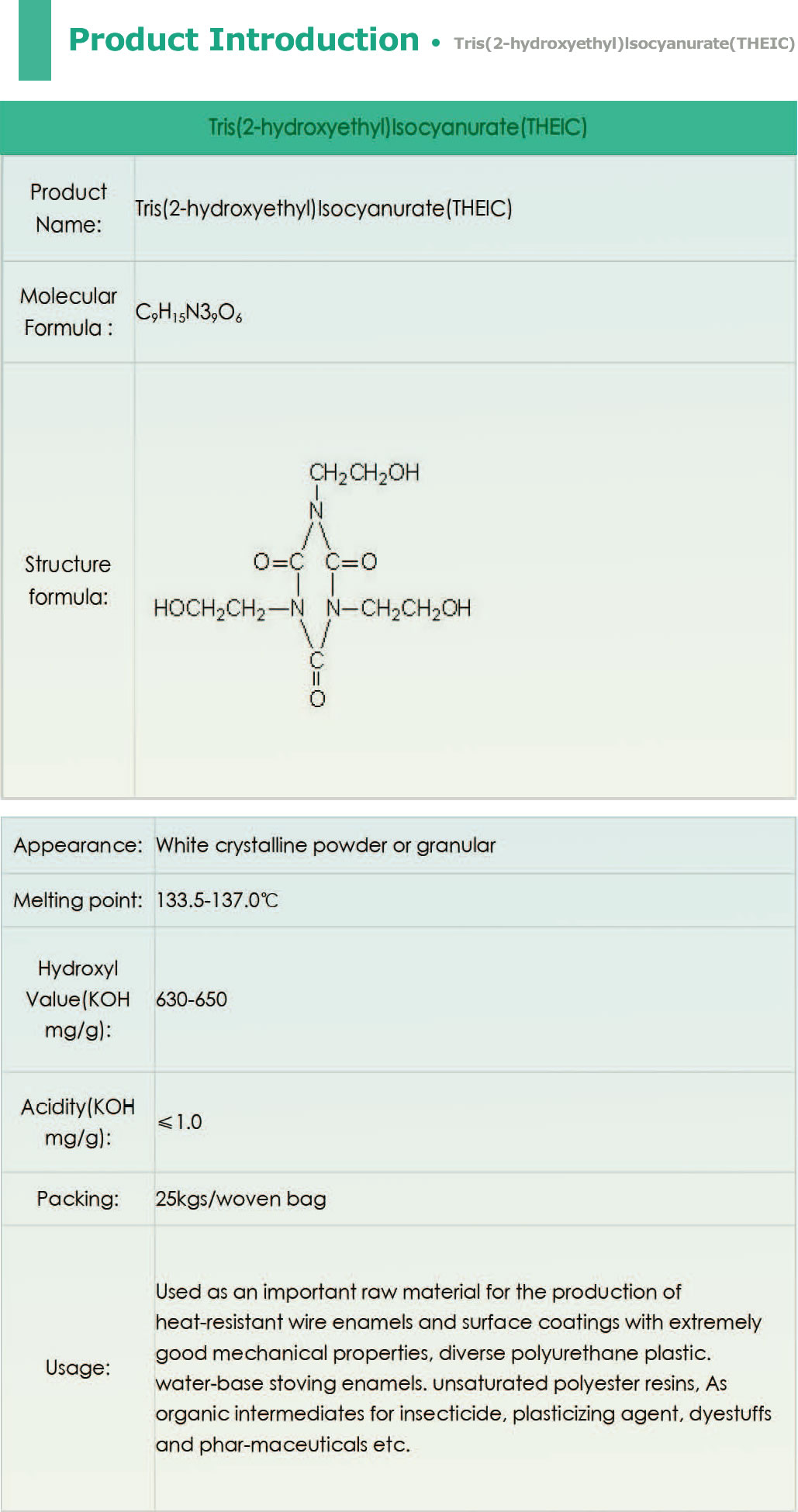Tris(2-hydroxyethyl)lsocyanurate(THEIC)